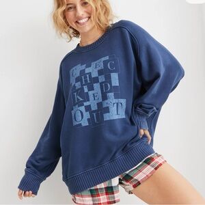 Aerie ‘Checked Out’ Oversized Sweatshirt